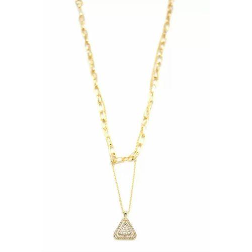 Çoklu Üçgen Kolye - Altın