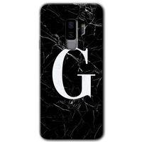 Samsung Galaxy S9 Plus Kılıf HD Desen Baskılı Arka Kapak - Siyah Mermer Desenli G Harfi