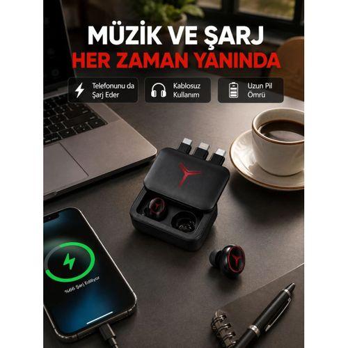 Powerbank Özellikli Bluetooth Kablosuz Kulaklık – Dokunmatik Kontrol, Uzun Pil Ömrü, Ergonomik Tasarım
