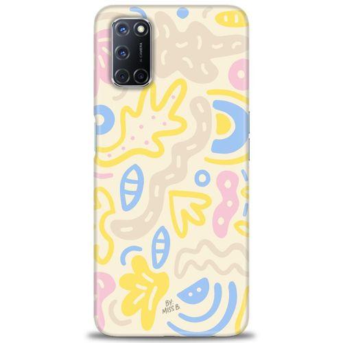 Oppo A92 Kılıf HD Baskılı Kılıf - Krem Tonları + Tam Ekran Koruyucu