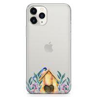 Apple iPhone 11 Pro Kılıf Suluboya Kuş Yuvası Arka Kapak Koruma Desenli Full Koruyucu