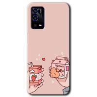 Oppo A55 HD Baskılı Kılıf + 9D Tam Ekran Koruyucu - Meyveli Süt