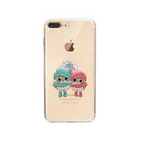 iPhone 8 Plus Bereli Baykuş Desenli Premium Şeffaf Silikon Kılıf