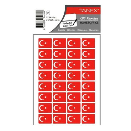 Tanex Bayrak Sticker 22X16Mm 2Li Byrk-104 paketli - 3 adet