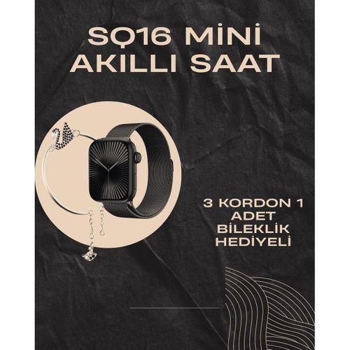 SQ-16 Mini Series 10 Akıllı Saat | Şık Ve Hafif Tasarım, 3 Kordon Seçeneği