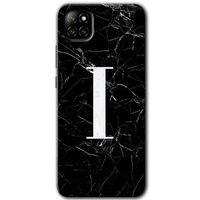 Casper Via E30 Kılıf HD Desen Baskılı Arka Kapak - Siyah Mermer Desenli I Harfi