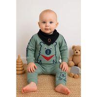 Oynar Gözlü Fularlı 3'lü Erkek Bebek Takımı