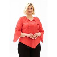 Truvakar Kol Büyük Beden Gofre Rodos Yazlık Bluz Mercan Mrcn