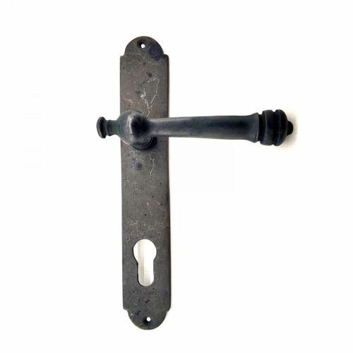 Antika Tarz Dekoratif Pirinç Taşra Banyo Kapı Kolu - 220x35 Mm, Oksit