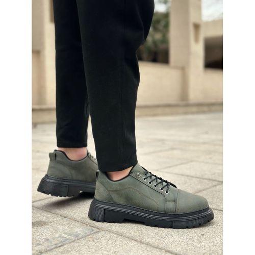 BA0245 Haki Akıllı Lastik Bağcık Yüksek Taban Günlük Erkek Ayakkabı