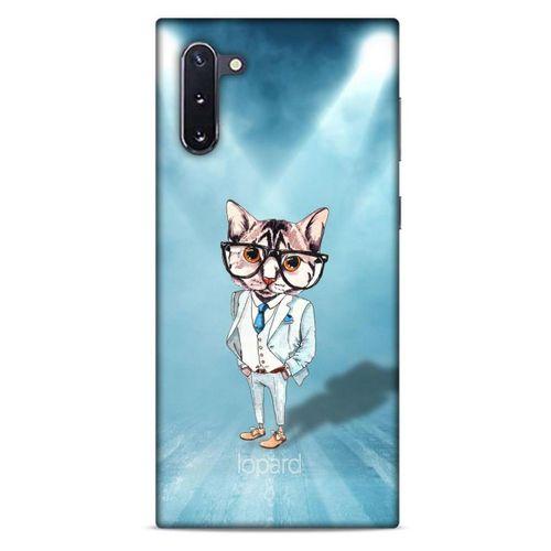 Samsung Galaxy Note 10 Kılıf FunnyMaX (40) Fit Silikon Kılıf Açık Mavi Kedi