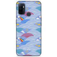 Huawei P40 Kılıf Pastel Renkler (2) Kabı Mor Beyaz