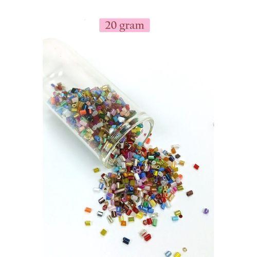 Kesme Cam Boncuk 2mm - 4 Renk - Toplam 80 Gram - BNC436