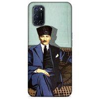 Oppo A92 Kılıf Atatürk (48) Bumper Kılıf Yeşil Duvar