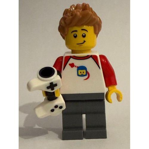 Orjinal Lego Minifigür Gamer with White Gamepad