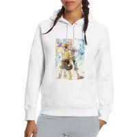 Anime One Piece Ace Of Spades Baskılı Beyaz Kadın Kapşonlu Sweatshirt