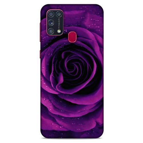 Samsung Galaxy M31 Uyumlu Kılıf Mor Delisi (37) Silicone Cover Gül