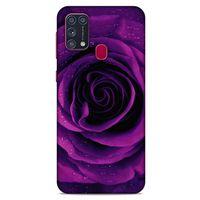 Samsung Galaxy M31 Uyumlu Kılıf Mor Delisi (37) Silicone Cover Gül