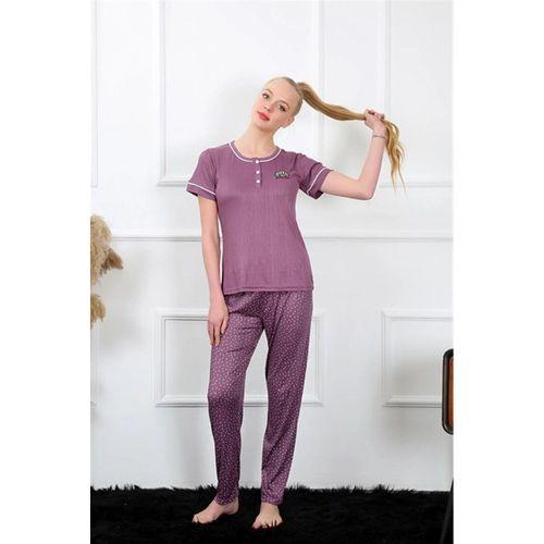 Kadın Mürdüm Kısa Kol Pijama Takım