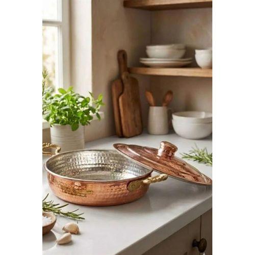 Turna Bakır Emirgan Tava 3 No 18 Cm El Dövme Kırmızı Turna7599-1