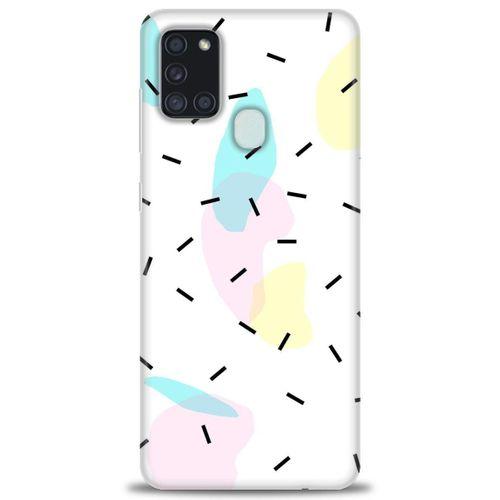 Samsung Galaxy A21S Kılıf HD Baskılı Kılıf - Çubuklar ve Renkler + Tam Ekran Koruyucu