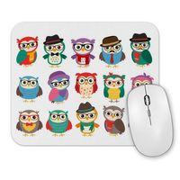 Renkli Gözlüklü Baykuşlar Mouse Pad.jpg