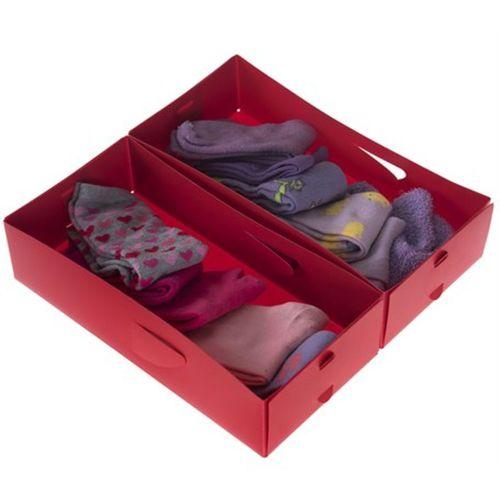 Çekmece İçi Düzenleyici 2 Adet Kutu Kırmızı 30X15X7Cm