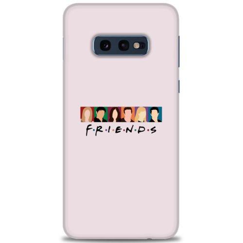 Samsung Galaxy S10E Kılıf HD Baskılı Kılıf - Renkli Friends + Tam Ekran Koruyucu