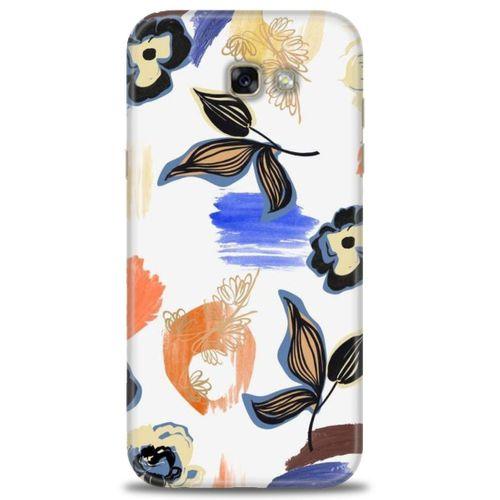 Samsung Galaxy A7 2017 / A720 Kılıf HD Baskılı Kılıf - Mavi Yapraklar + Tam Ekran Koruyucu