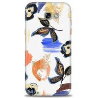 Samsung Galaxy A7 2017 / A720 Kılıf HD Baskılı Kılıf - Mavi Yapraklar + Tam Ekran Koruyucu