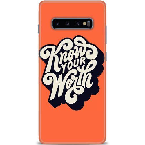 Samsung Galaxy S10 Plus Kılıf HD Baskılı Kılıf - Know Your Worth + Tam Ekran Koruyucu