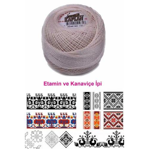 Kaplan Etamin Ve Kanaviçe İpi 8 No Kod/Renk: 745 - mudanis