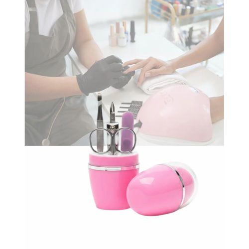 Tırnak Bakım Manikür Pedikür Seti 4 Parça Pembe Kompakt Taşınabilir Tasarım