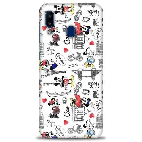 Samsung Galaxy A30 Kılıf HD Baskılı Kılıf - Mickey Şehirde + Tam Ekran Koruyucu