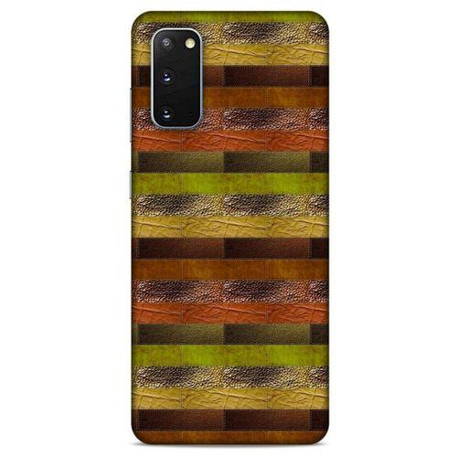 Samsung Galaxy S20 Kılıf Patchwork (48) Bumper Kılıf Kahve Yeşil