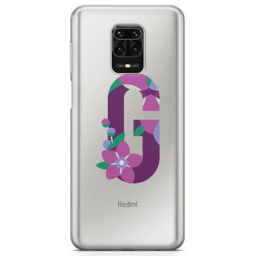 Xiaomi Redmi Note 9 Pro Kılıf G Harfi Çiçekli Arka Kapak Koruma Desenli Full Koruyucu