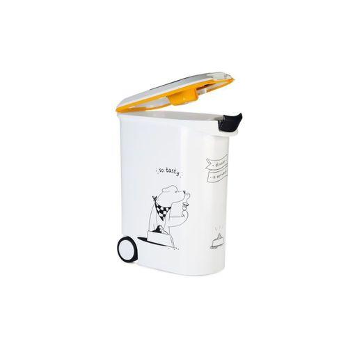 Beeztees Mama Saklama Kabı, Plastik, Tekerlekli, Özel Kapaklı, Beyaz, 54L