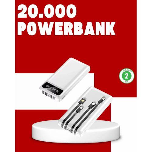 20.000mah Pd Powerbank Led Işık Lcd Ekran Dahili Kablo Çoklu Giriş