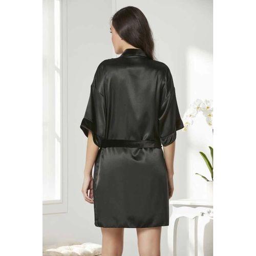 Pierre Cardin 4045 Kadife Saten Dantelli Gecelik Ve Sabahlık Takımı