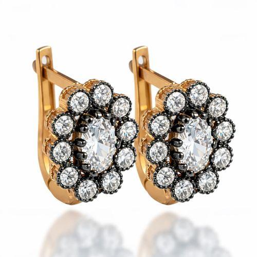 14 Ayar Altın Çiçek Küpe HSM10115