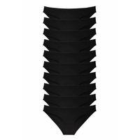 10 adet Süper Eko Set Likralı Kadın Slip Külot Siyah