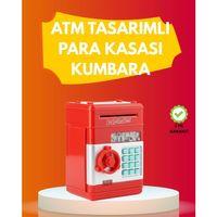 Atm Görünümlü Kırmızı Elektronik Şifreli Kumbara