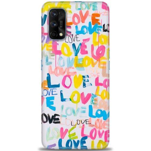 Realme 7 Pro Kılıf HD Baskılı Kılıf - Love Love + Tam Ekran Koruyucu