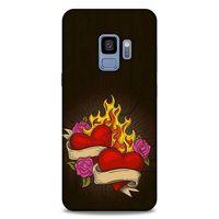 Lopard Samsung Galaxy S9 Uyumlu Kılıf Tattoo's (14) Lansman Kılıf Çift Kalp