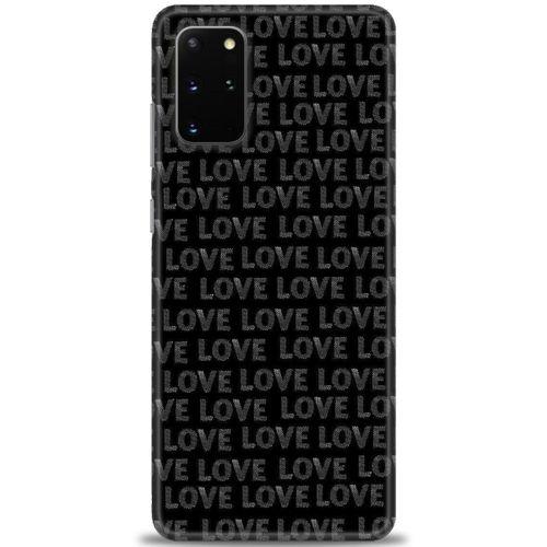Samsung Galaxy S20 Plus Kılıf HD Baskılı Kılıf - Black Love + Tam Ekran Koruyucu