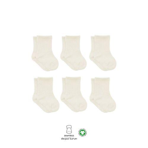 Bistyle Bistyle 6'Lı Basic Penye Soket Çorap 10101 Ekru