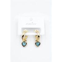 Kalp Halka Küpe - Turkuaz