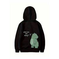 Sevgililer Günü Baskılı Oversize Kapüşonlu Sweatshirt Hoodie - Siyah