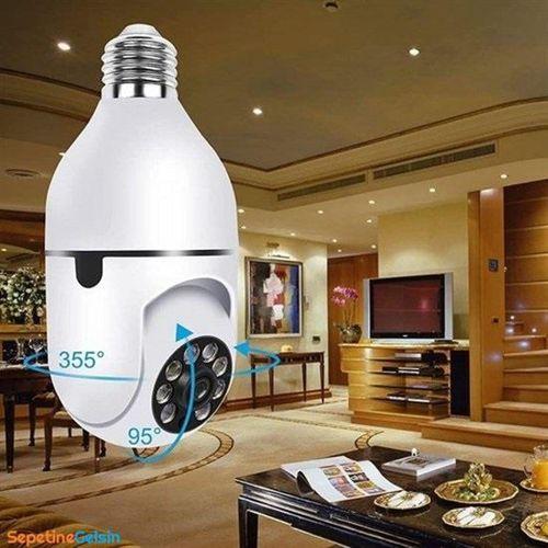 Sepetinegelsin WiFi 360 Panoramik Ampul Kamera Gece Görüş Ses Akıllı Hareket Algılayıcı