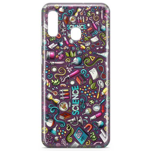 Samsung Galaxy A20 Kılıf Bilim İçin Doodle Arka Kapak Koruma Desenli Full Koruyucu